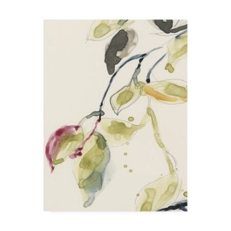 Jennifer Goldberger 'Leaf Branch Triptych I' Canvas Art,18x24